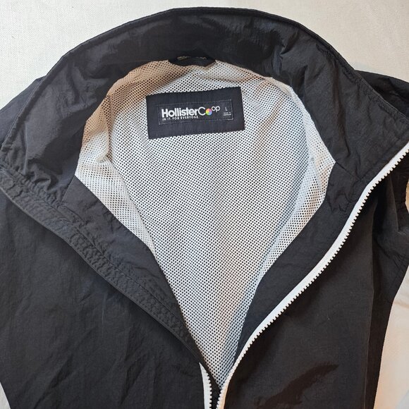 Hollister California Men's Black & White Windbreaker Jacket - Size L - Picture 7 of 9